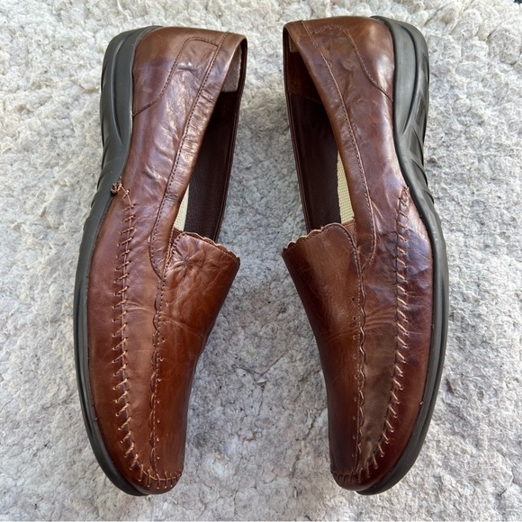 Walking Cradles Elite Brown Leather Slip On ELITE TIPPY Square Toed Loafers - Picture 3 of 14
